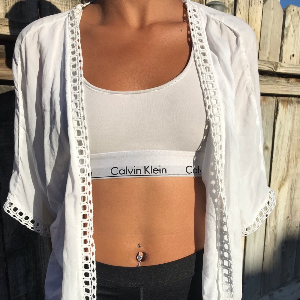 White kimono/ tie top